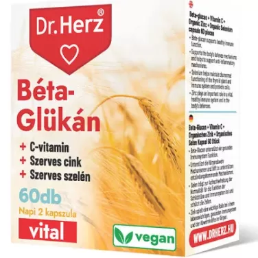 béta-glükán+szerves cink, szelén+c-vitamin vegán kapszula 60 db